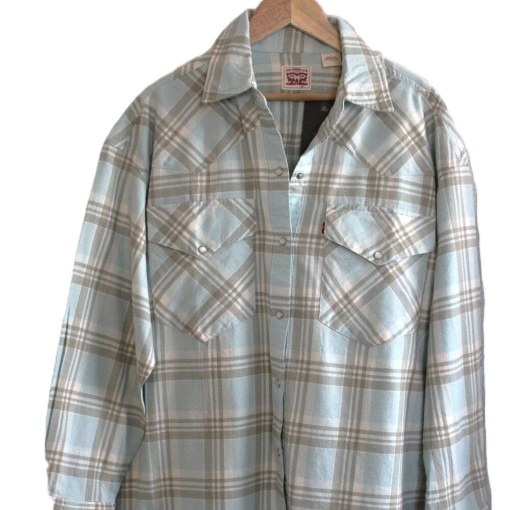 Levis Dylan Pearl Snap Button Flannel Shirt